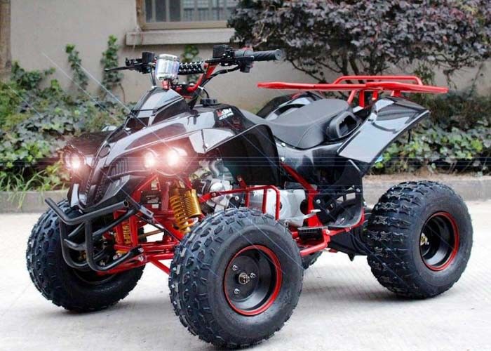 Únicos veículos com rodas da bicicleta quatro do quadrilátero do cilindro 125cc Atv 4 x 4 com cremalheira traseira/faróis brilhantes