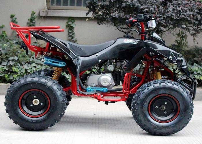 Únicos veículos com rodas da bicicleta quatro do quadrilátero do cilindro 125cc Atv 4 x 4 com cremalheira traseira/faróis brilhantes