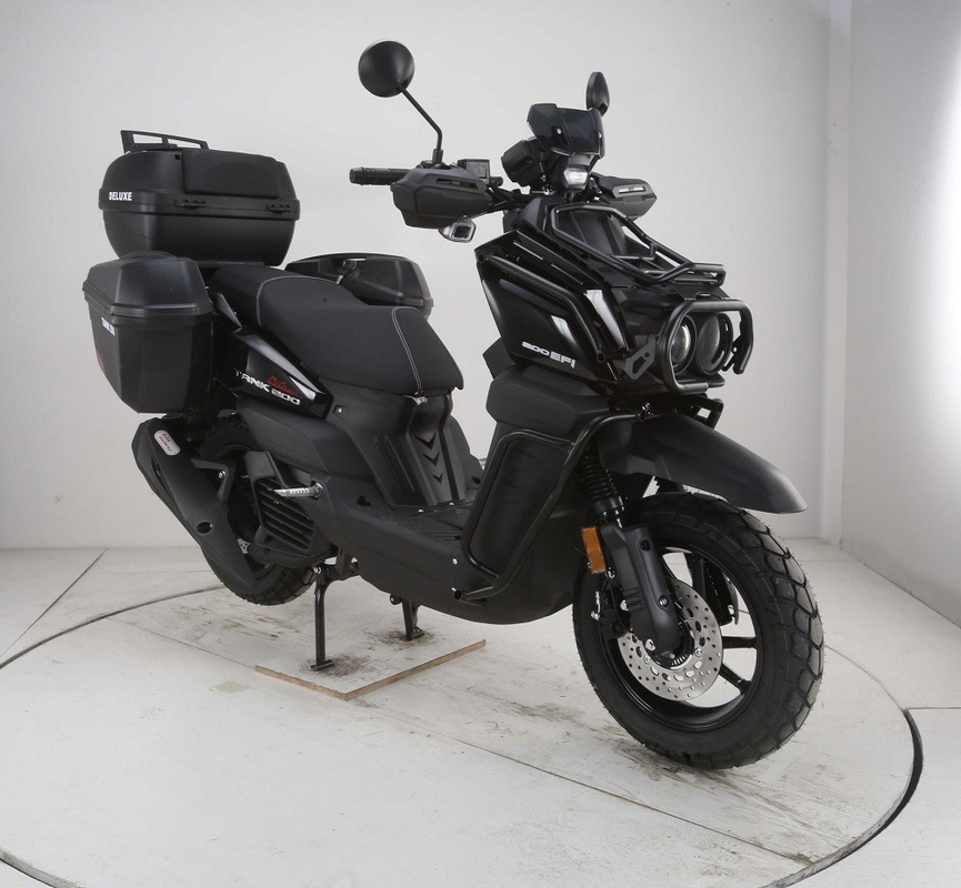 Nova scooter estilo exército 200 tanque 200 Efi modelo de luxo com pneus maiores e portadores de bagagem lateral