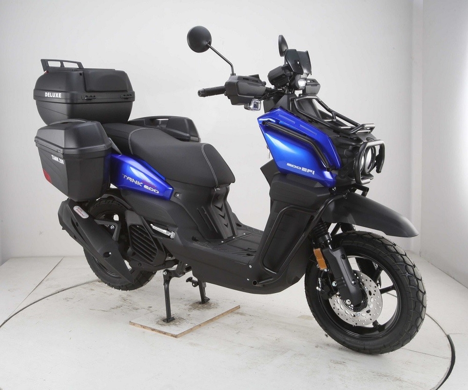 Nova scooter estilo exército 200 tanque 200 Efi modelo de luxo com pneus maiores e portadores de bagagem lateral